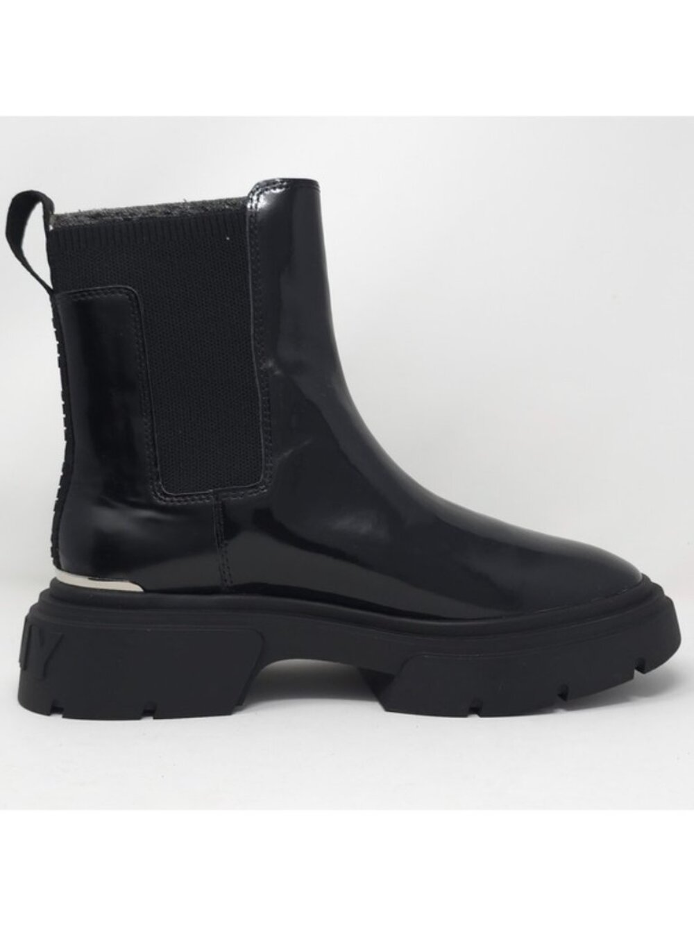 DKNY Black Patent Chelsea Lug Booties 8M - Picture 4 of 11